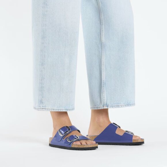 Birkenstock Arizona Big Buckle Leather Patent - High-Shine Cobalt, Size 40 - Picture 1 of 8